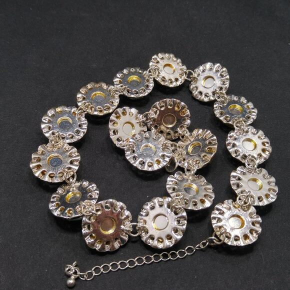 Light Blue Milky Faceted Topaz Enamel Necklace, 20" Length - Picture 9 of 9